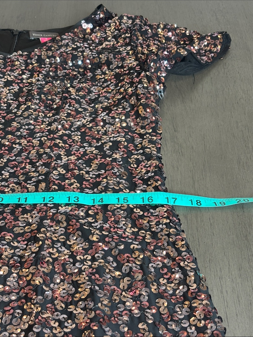🖤 Vince Camuto Rose Gold Sequin Midi Dress NWT Size 6 Lined Cocktail Party 🖤 - Picture 10 of 14